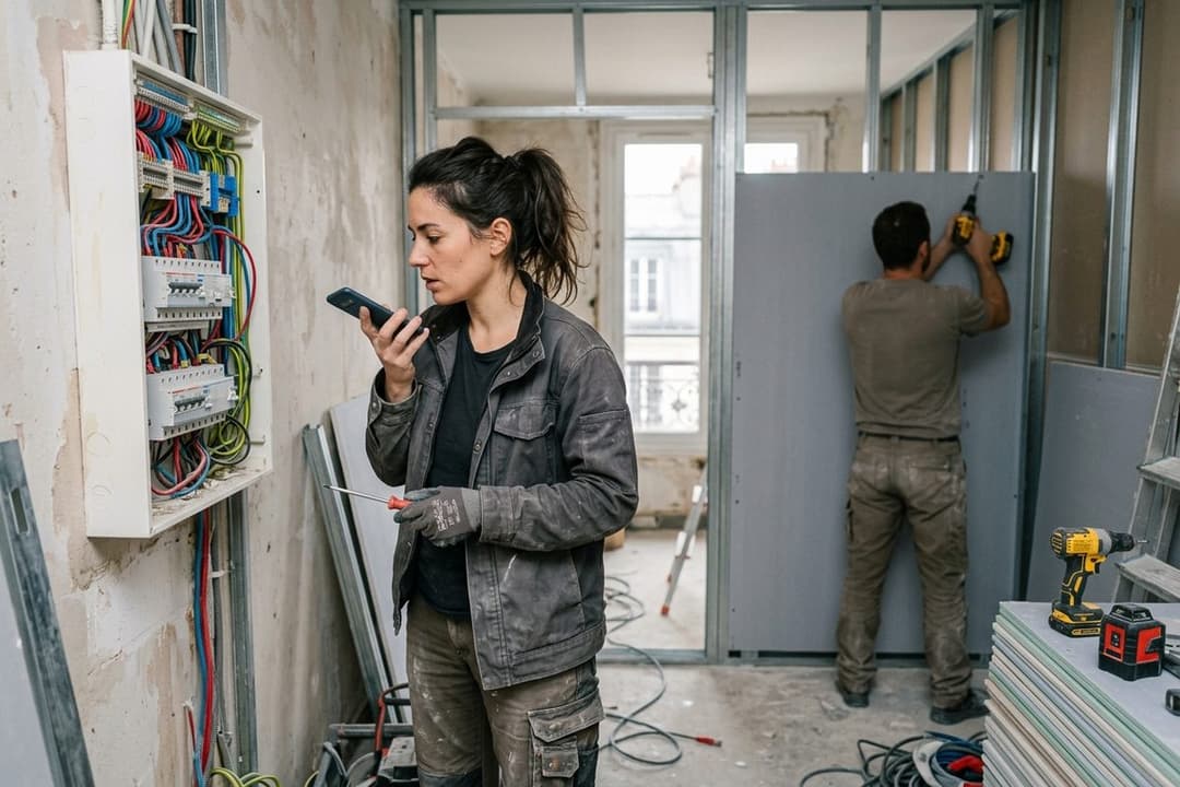 Sur le chantier, le relevé se dicte au téléphone